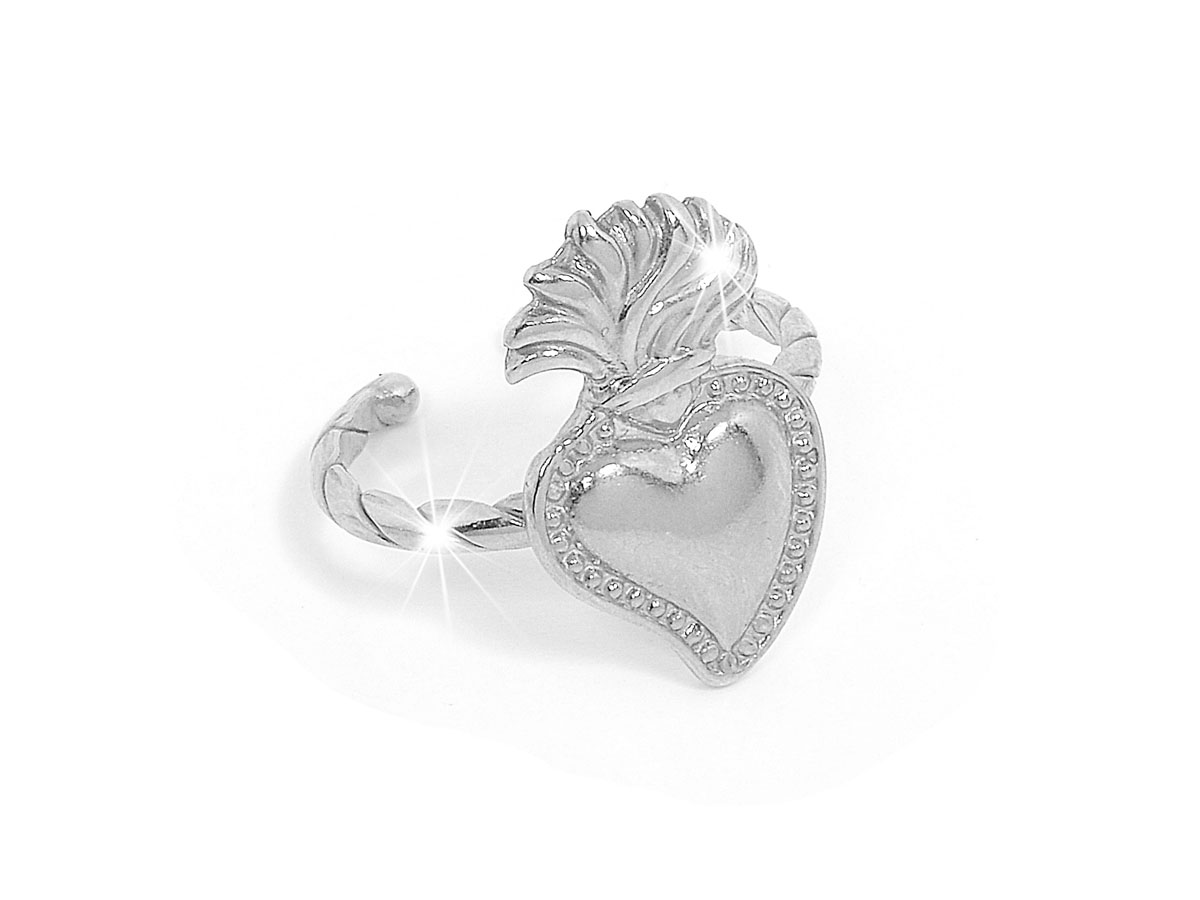 anello in argento con sacro cuore